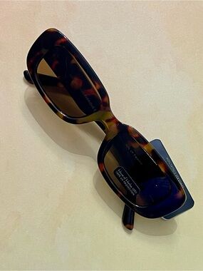 House of Harlow 1960 Tortoiseshell Slim Rectangular Sunglasses - Brown Lenses